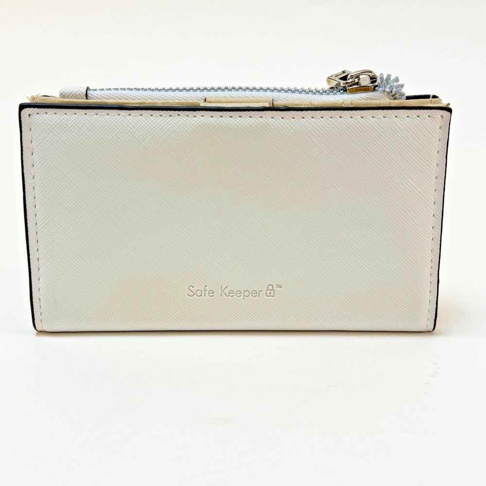 Safe Keeper Wallet Snap Bifold White Floral Garden Compact CC, Coin 3.5 x 4.5 - Picture 2 of 10
